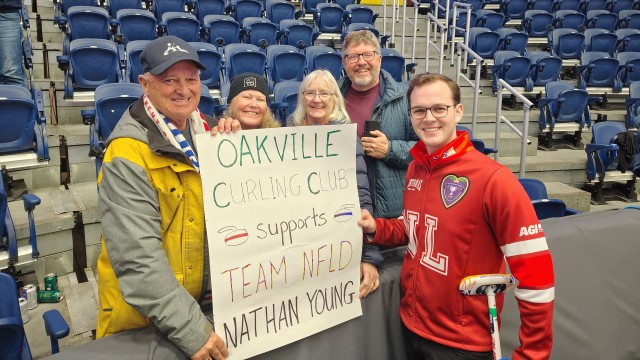Supporting OCC Member Nathan Young at the Brier!